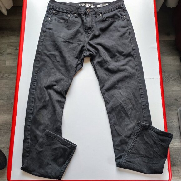 Signature by Levi Strauss S26 jeans men's size W32/L34 black skinny - Picture 1 of 15